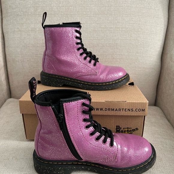 Pink Glitter Dr. Martens Combat Boots - Picture 6 of 10